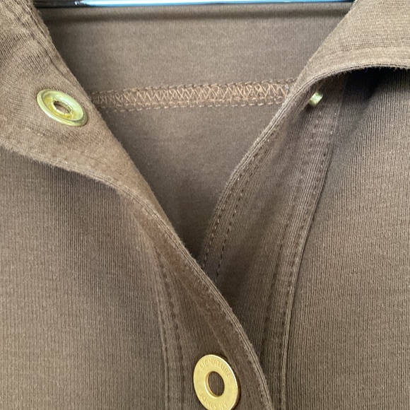 Jones New York Signature| Womens Jacket 3/4 Sleeve Brown Gold Snaps - Picture 6 of 14